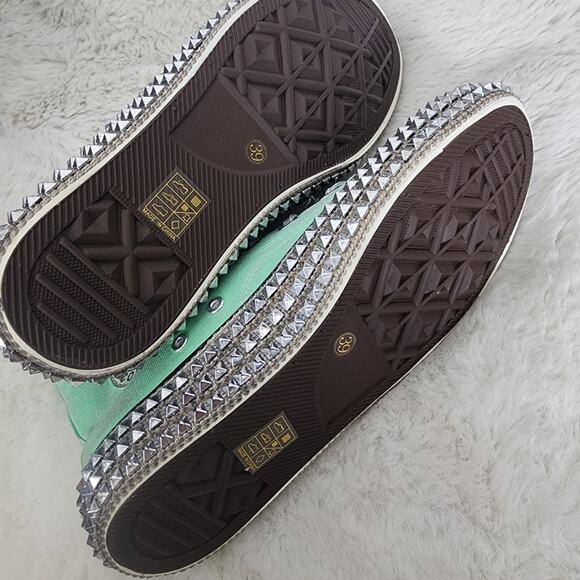 NEW Nan-Ku Couture Free People Cruise Studded Green Spring Mint High-Top Sneaker - Picture 8 of 12